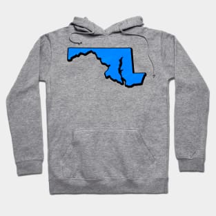 Bright Blue Maryland Outline Hoodie